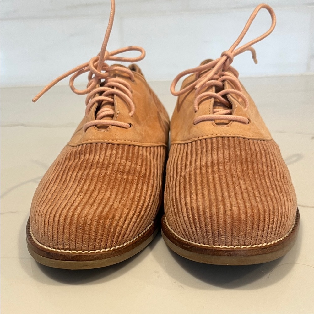 Anthropologie Blush Pink Corduroy Oxford Loafers Spain Sz 39 US 8.5 - Picture 6 of 12